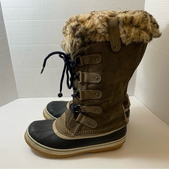 SOREL Pre-owned Women Waterproof insulated Joan Of Arctic Suede Olive Size 8 - Picture 2 of 9